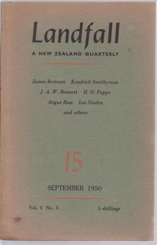 cover image of LANDFALL  A New Zealand Quarterly Number 15 September 1950 for sale in New Zealand 