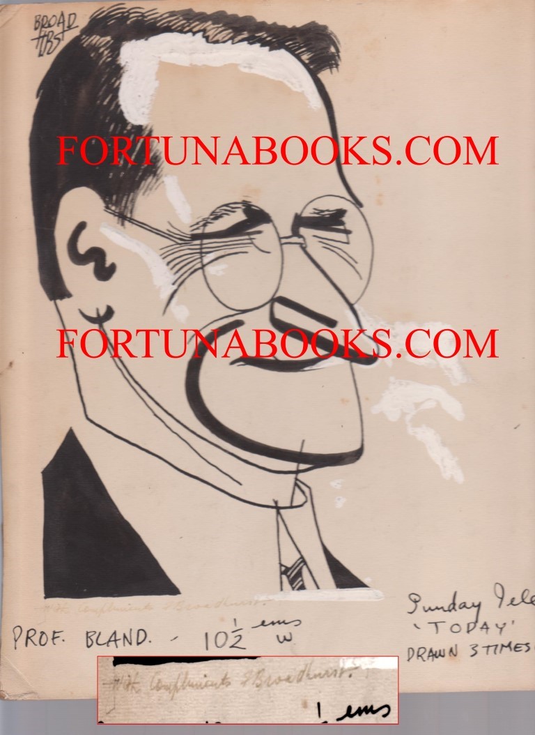 cover image of Professor Bland an Original Ink Portrait Caricature Sketch for the Sydney Sunday Telegraph by Francis J. Broadhurst for sale in New Zealand 