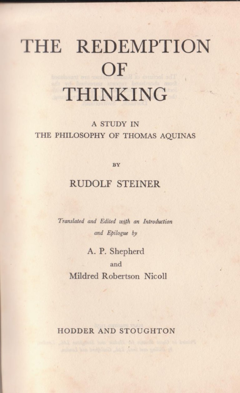 cover image of The Redemption of Thinking, a study in the Philosophy of Thomas Aquinas, for sale in New Zealand 