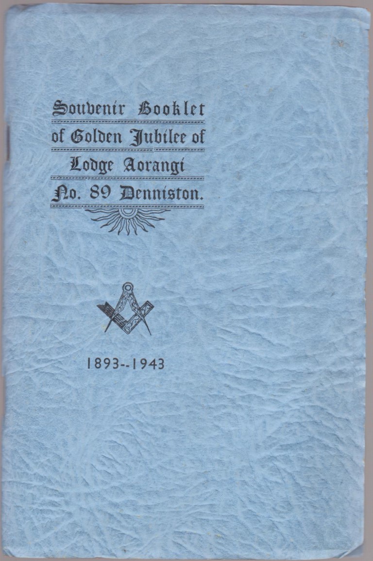 cover image of Souvenir Booklet of Golden Jubilee of Lodge Aorangi No 89, for sale in New Zealand 