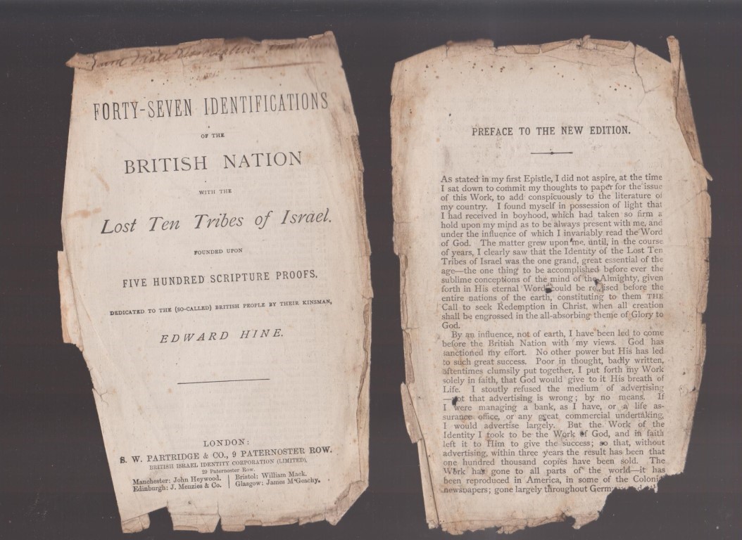 cover image of Forty-Seven Identifications of The British Nation with the Lost Ten Tribes of Israel, Founded upon Five Hundred Scripture Proofs, for sale in New Zealand 