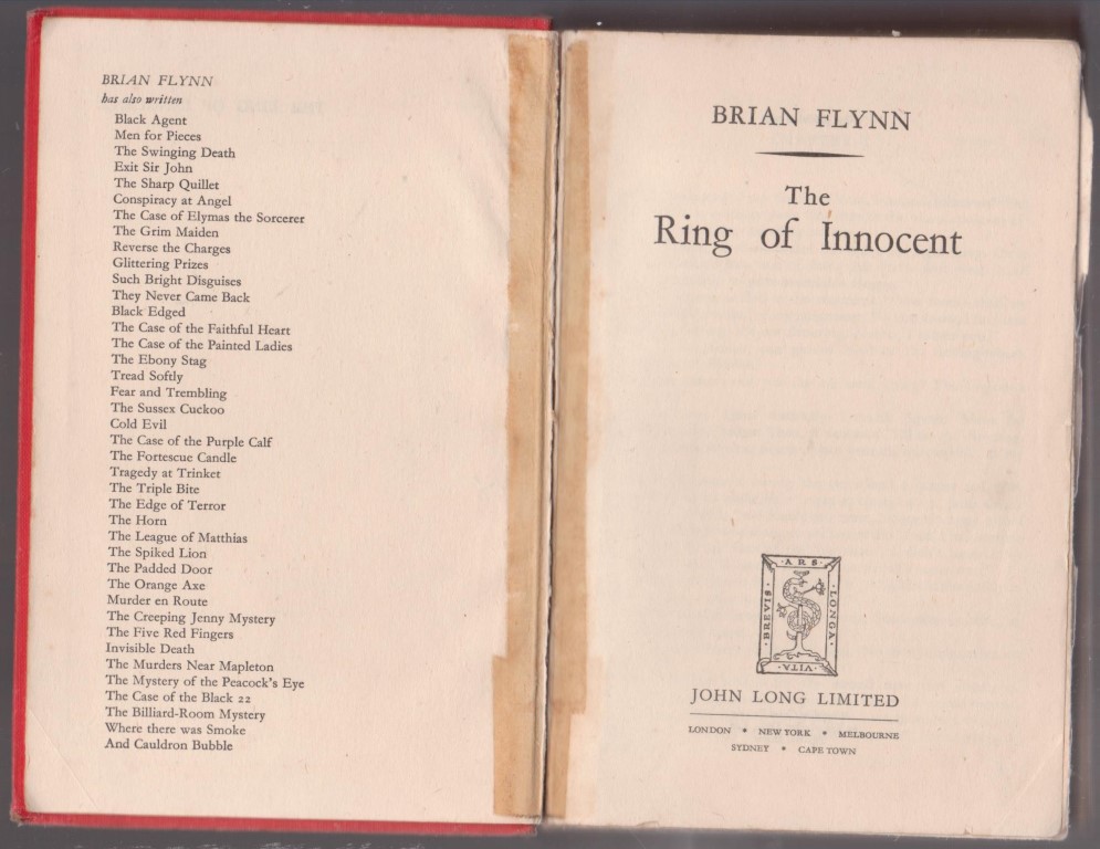 cover image of The Ring of Innocent by Brian Flynn, for sale in New Zealand 